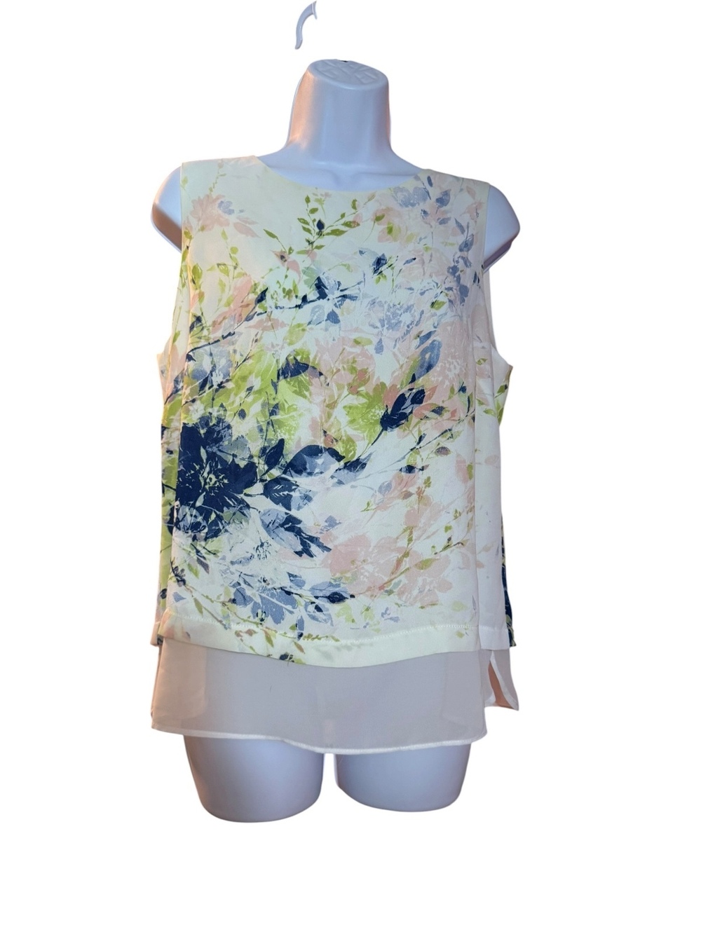 Rose & Olive Sleeveless Floral Layered Top